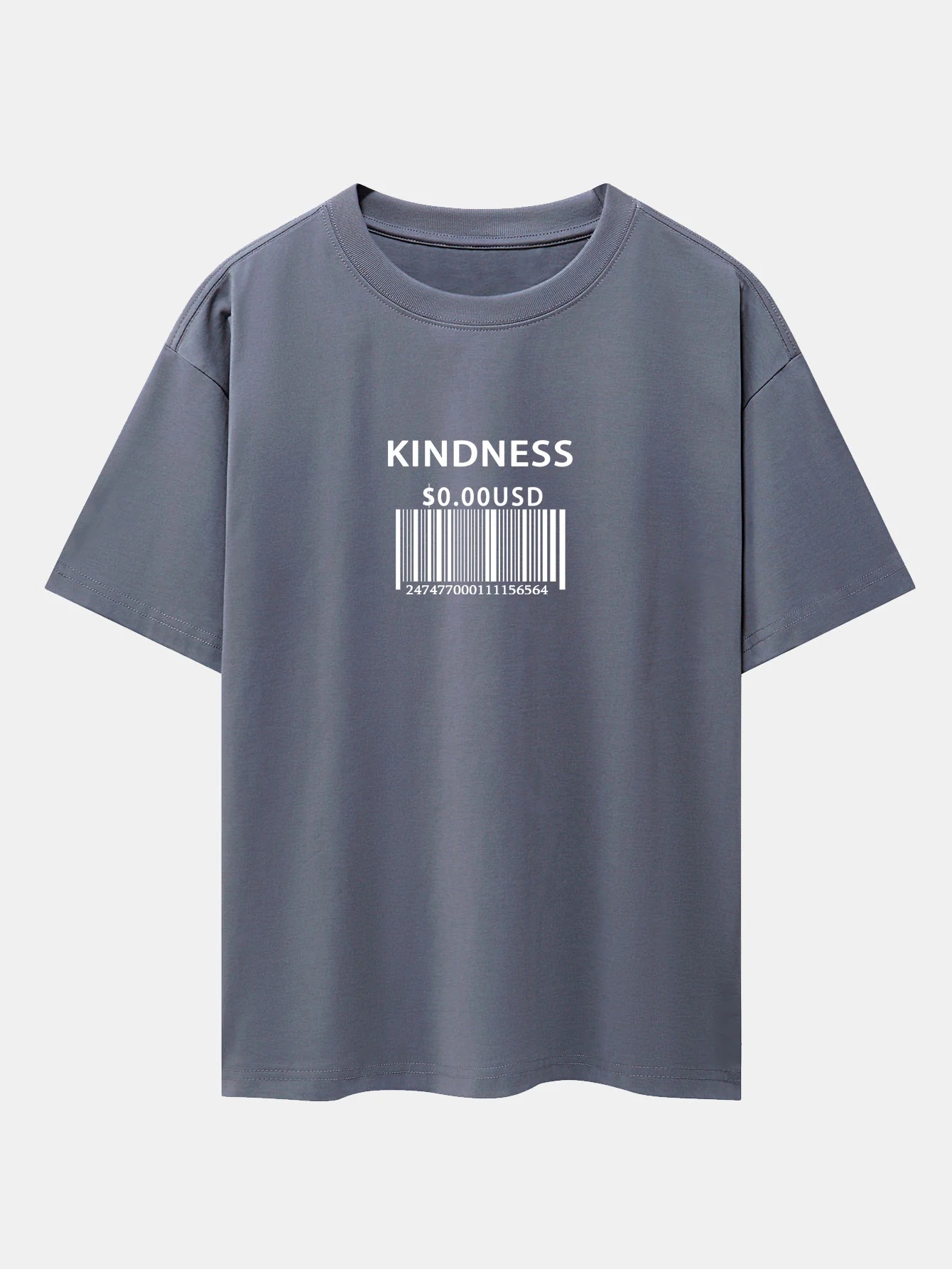Kindness Barcode Print Oversize T-Shirt mit überschnittenen Schultern - Image 4