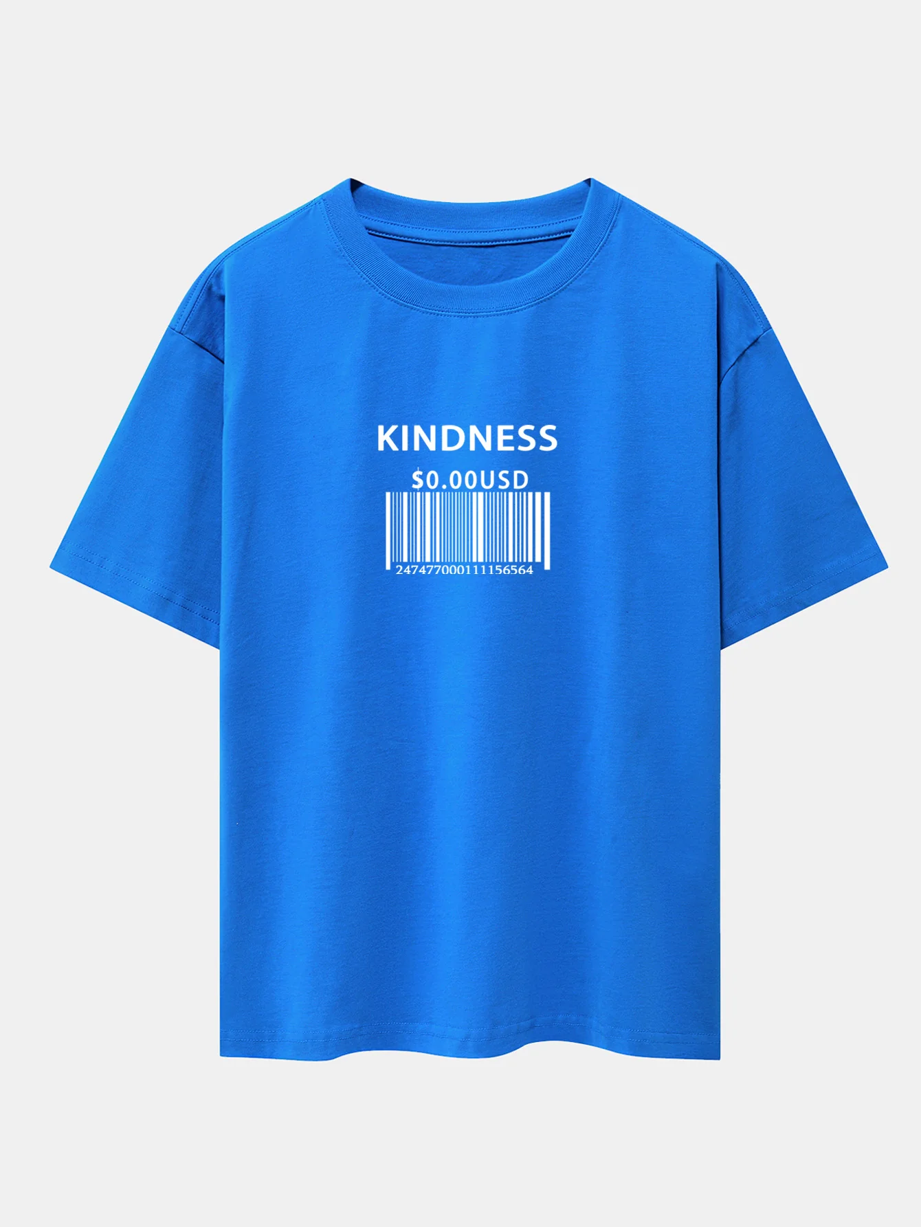 Kindness Barcode Print Oversize T-Shirt mit überschnittenen Schultern - Image 5