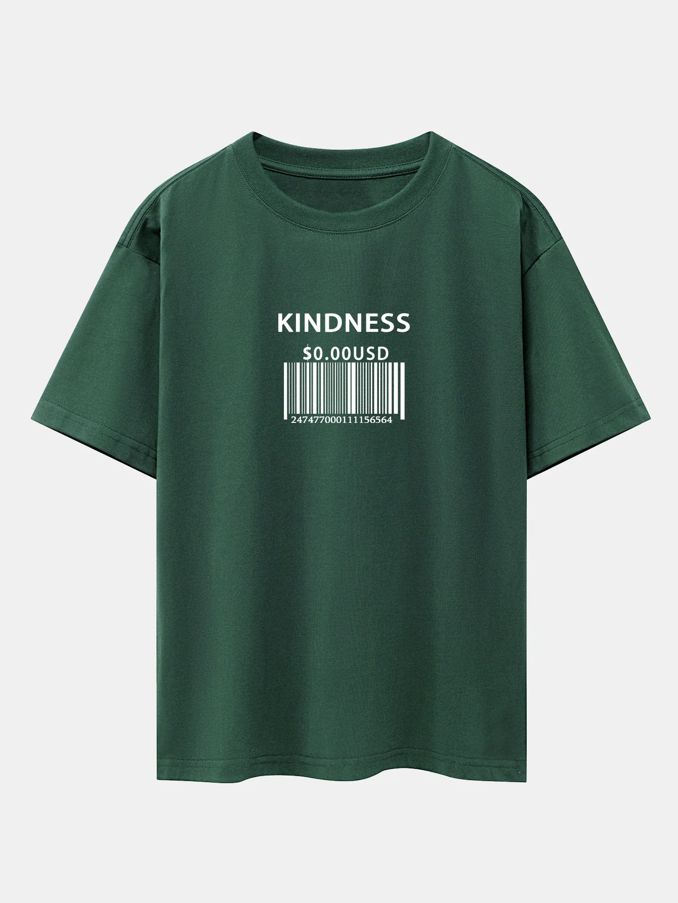 Kindness Barcode Print Oversize T-Shirt mit überschnittenen Schultern - Image 7