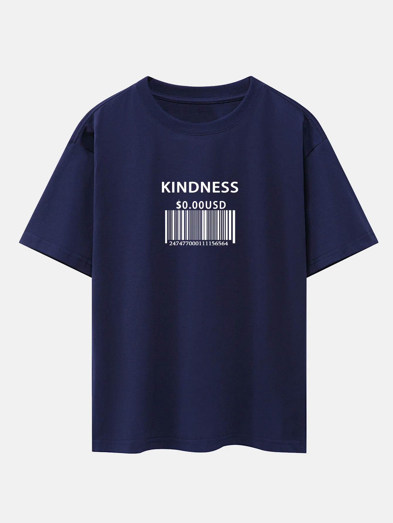 Kindness Barcode Print Oversize T-Shirt mit überschnittenen Schultern - Image 9