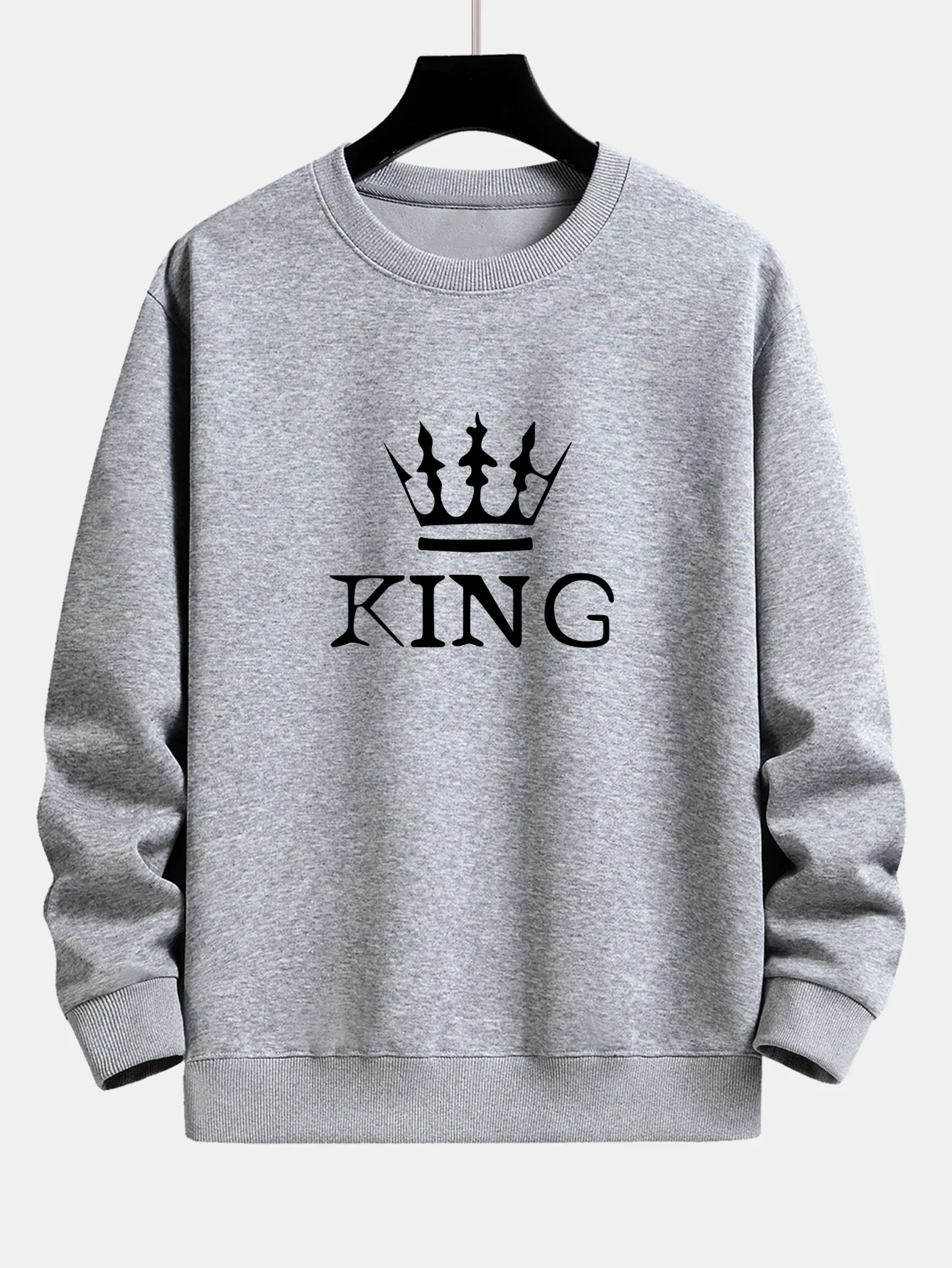 King Crown Print Relaxed Fit Rundhals Sweatshirt & Jogginghose - Image 11
