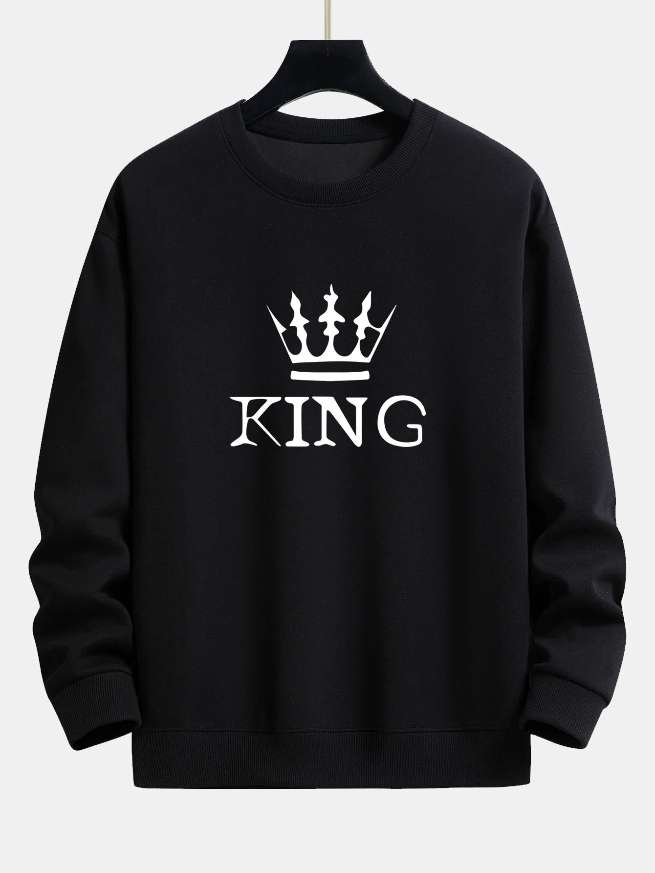King Crown Print Relaxed Fit Rundhals Sweatshirt & Jogginghose - Image 7