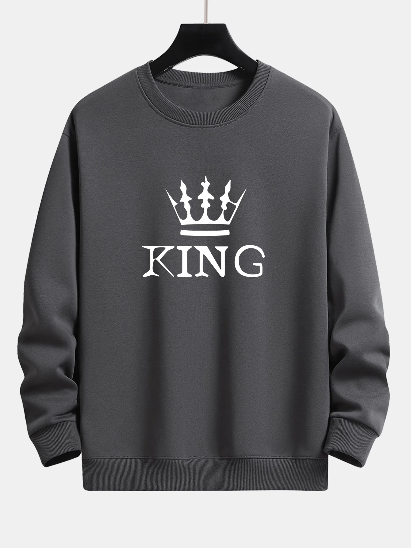 King Crown Print Relaxed Fit Rundhals Sweatshirt & Jogginghose - Image 8