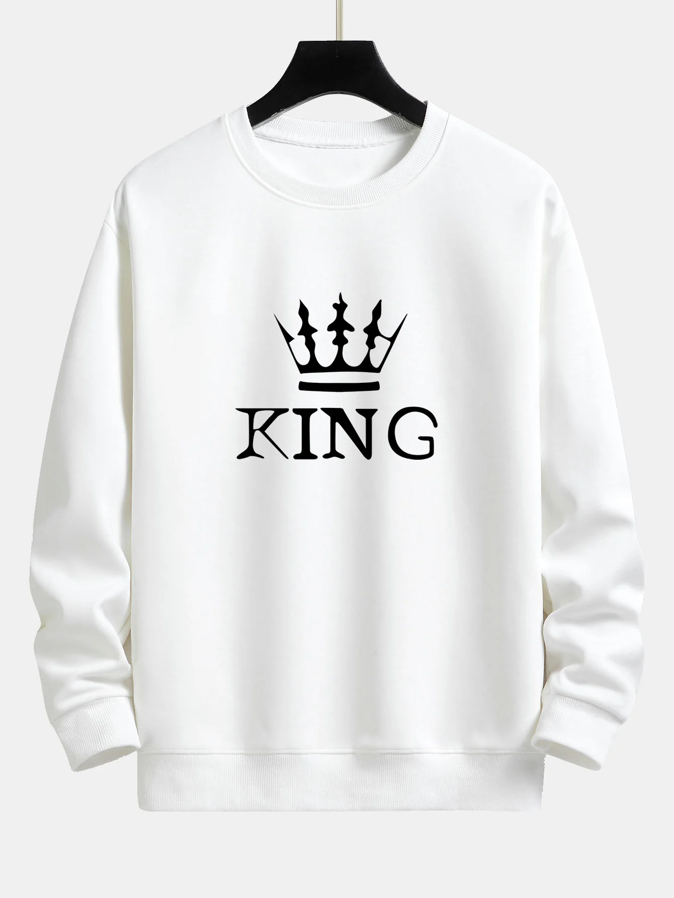 King Crown Print Relaxed Fit Rundhals Sweatshirt & Jogginghose - Image 9