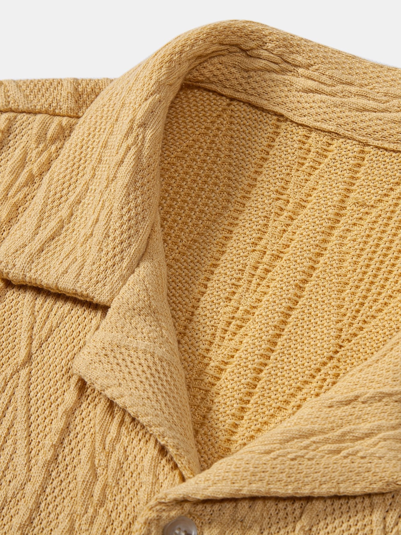 Gestricktes geometrisches Texturiertes Cuban Shirt & Herren Mid-Length Drawstring Badeshorts - Image 9
