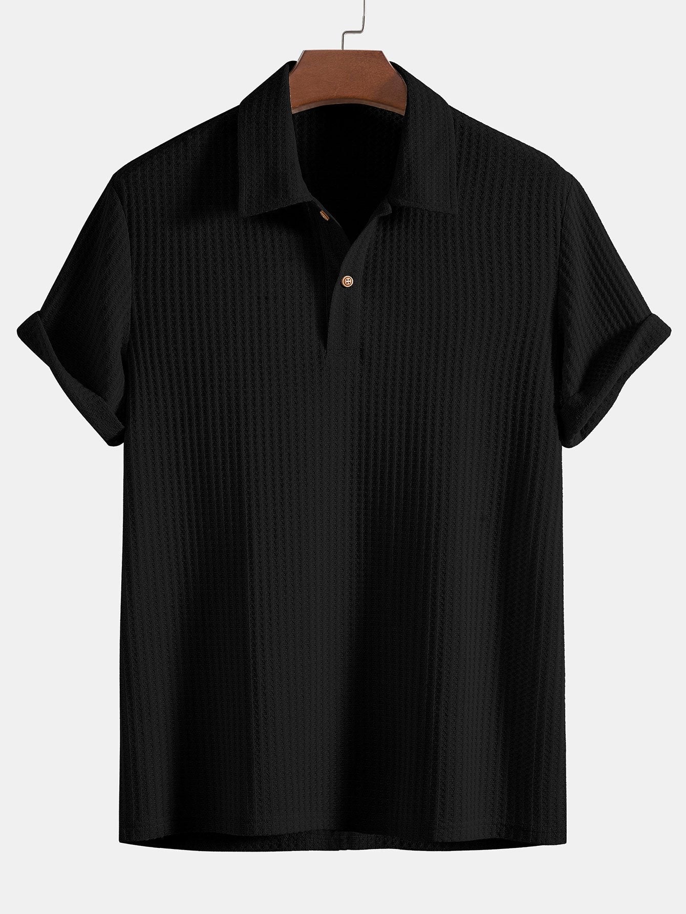 Strick-Waffel-Polohemd & Waffel-Drawstring-Shorts - Image 4