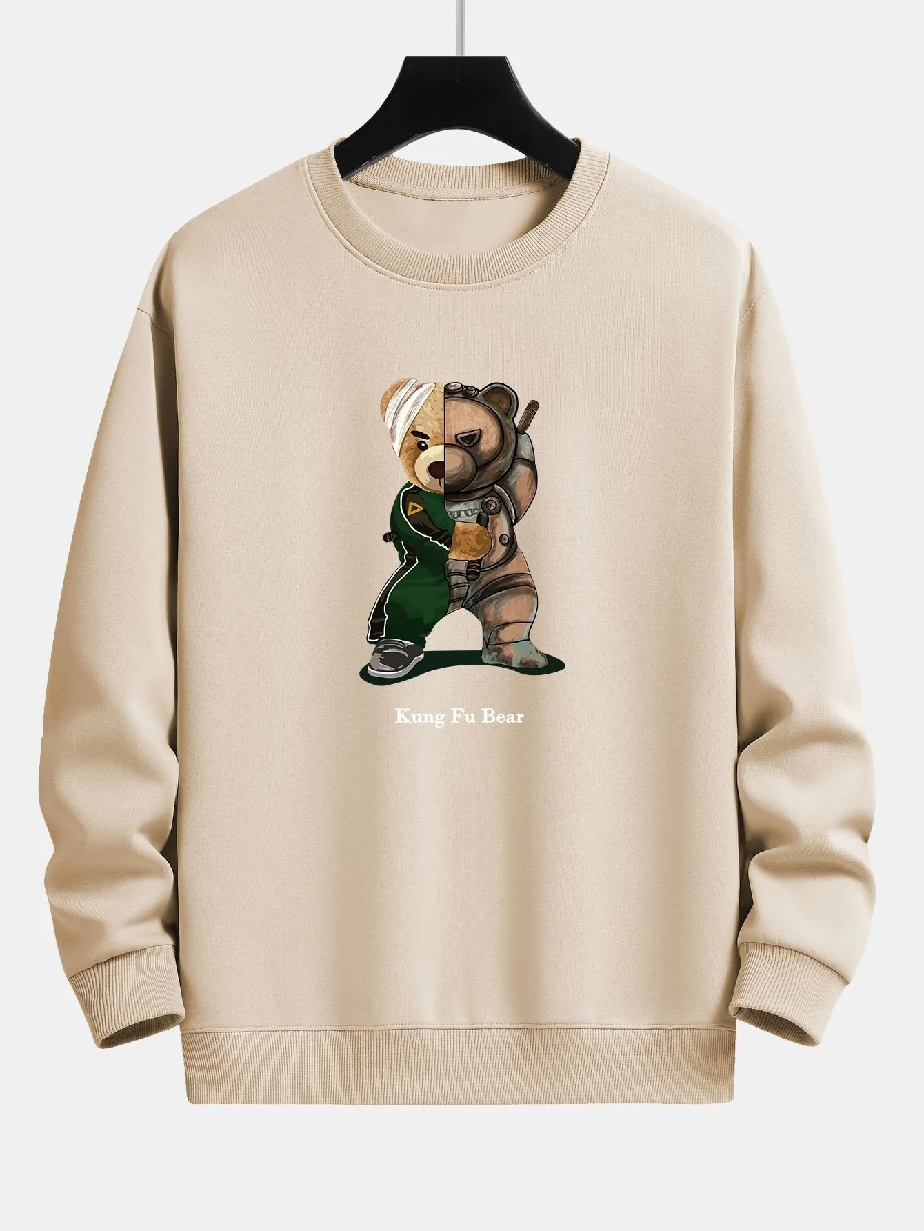 Kung Fu Bär Druck Relaxed Fit Sweatshirt - Image 3