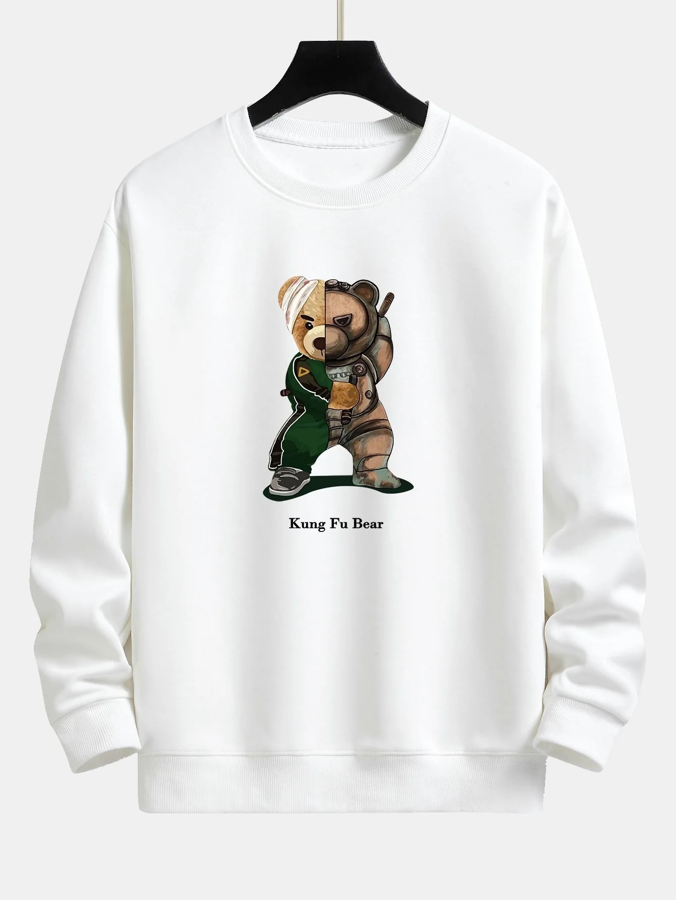 Kung Fu Bär Druck Relaxed Fit Sweatshirt - Image 4