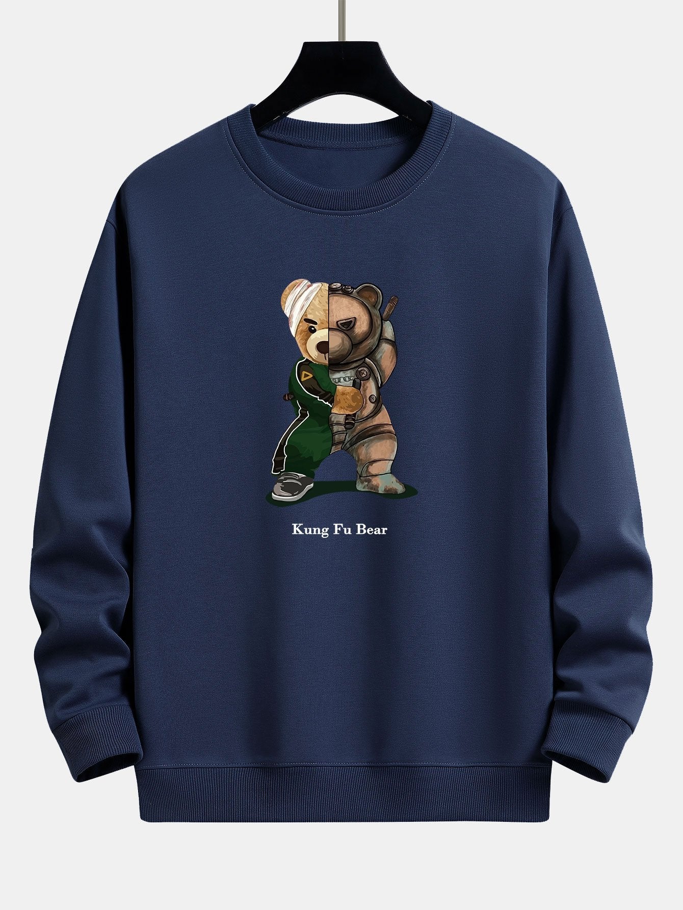 Kung Fu Bär Druck Relaxed Fit Sweatshirt - Image 5