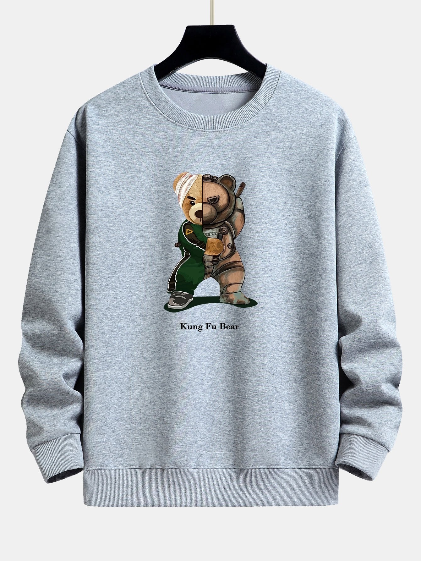 Kung Fu Bär Druck Relaxed Fit Sweatshirt - Image 6