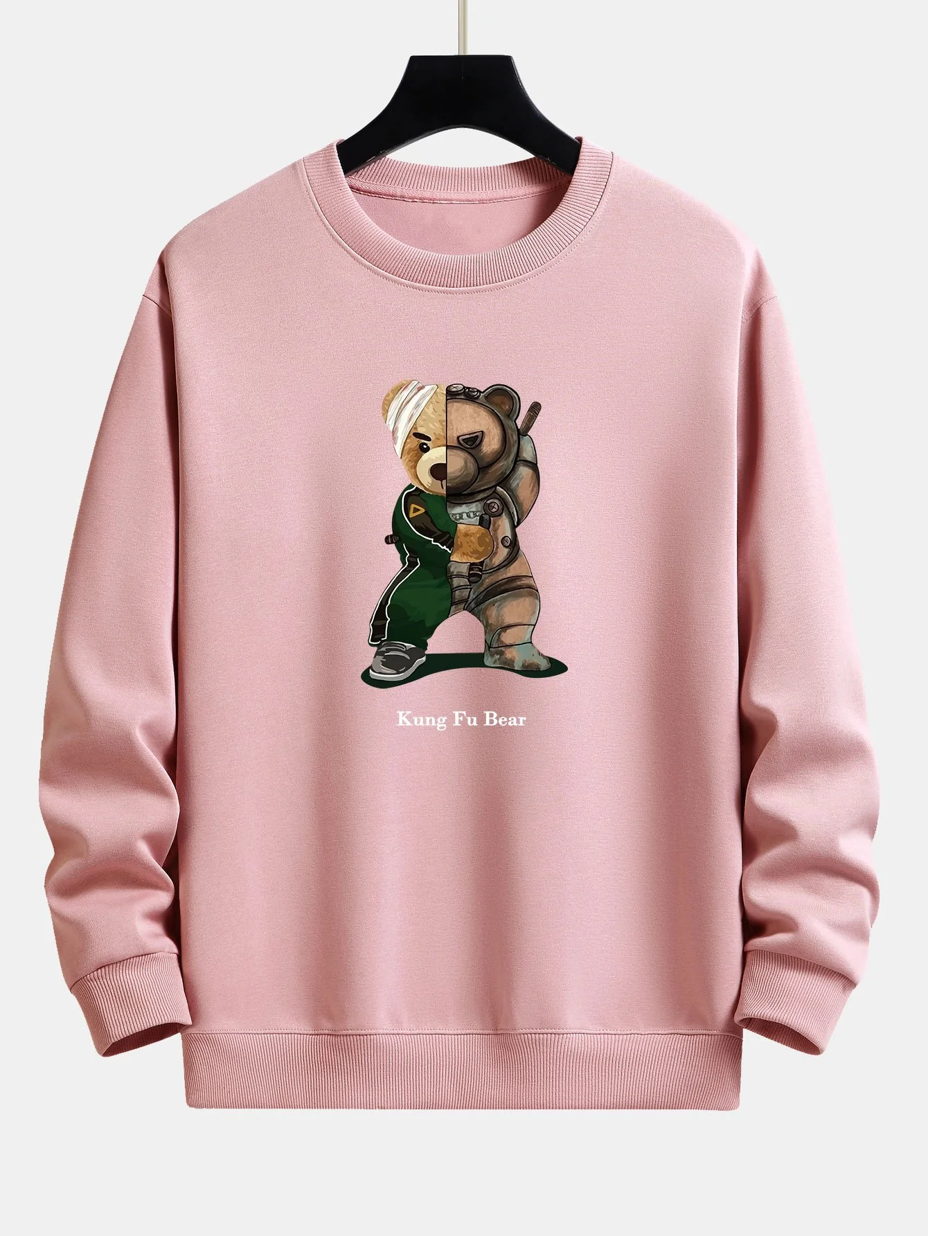 Kung Fu Bär Druck Relaxed Fit Sweatshirt - Image 7
