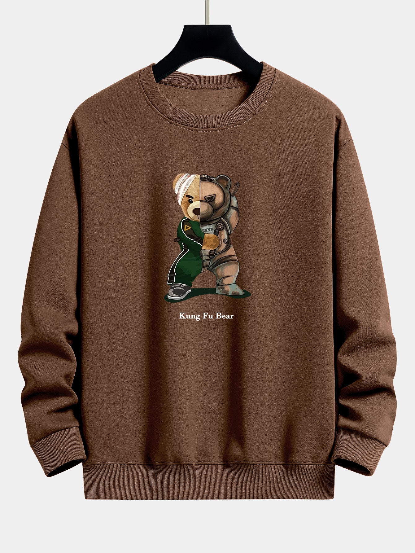 Kung Fu Bär Druck Relaxed Fit Sweatshirt - Image 8