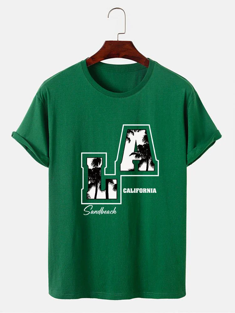 LA Palm Tree Print T-Shirt - Image 7
