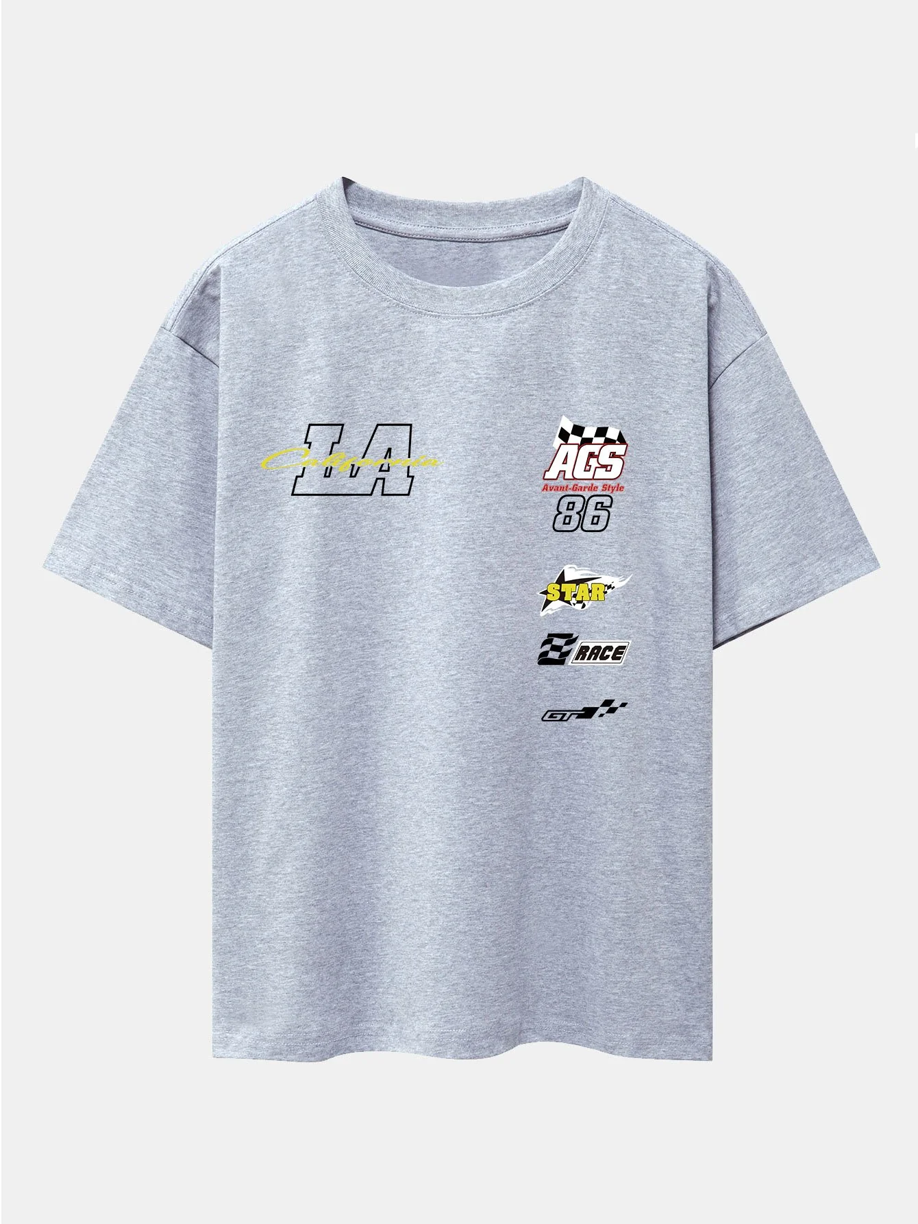 LA Racing Slogan Druck Drop Shoulder Oversize T-Shirt - Image 12