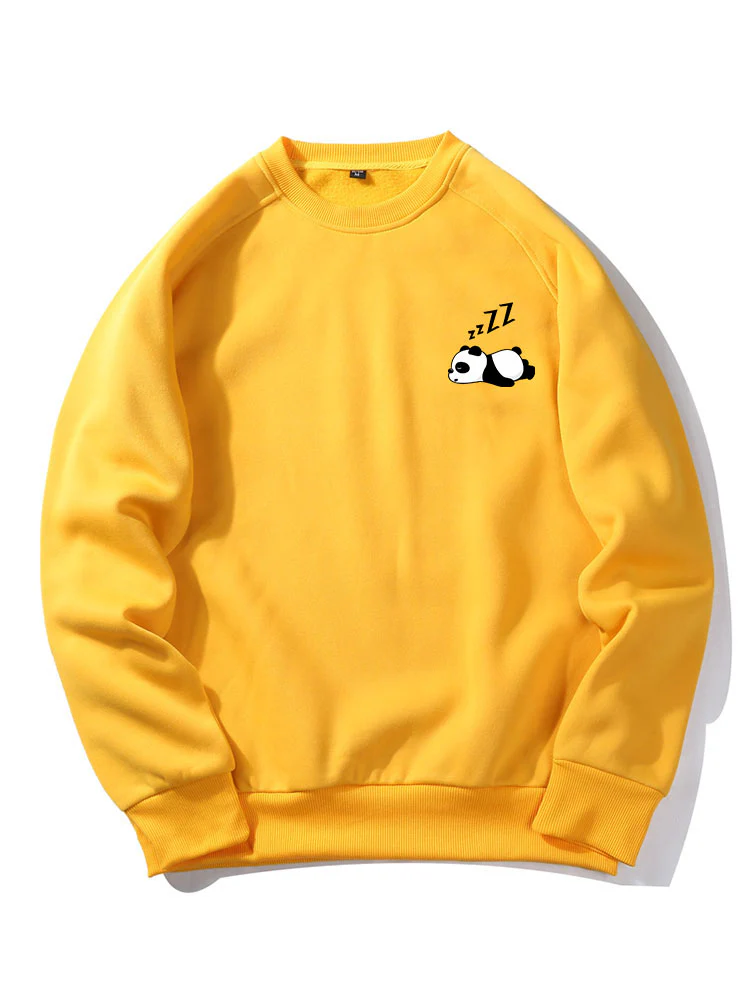 Fauler Panda Druck Raglan Ärmel Sweatshirt - Image 3