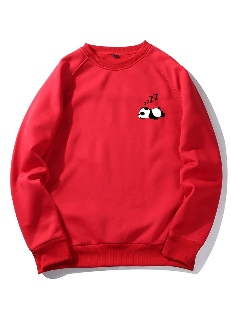 Fauler Panda Druck Raglan Ärmel Sweatshirt - Image 4