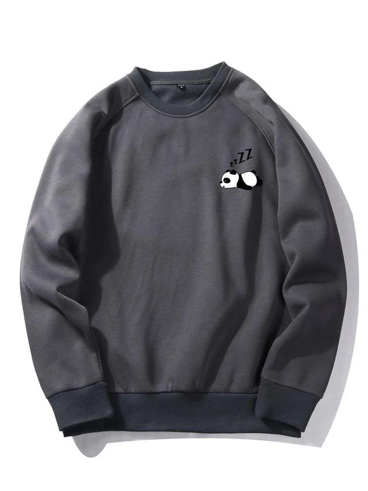 Fauler Panda Druck Raglan Ärmel Sweatshirt - Image 5