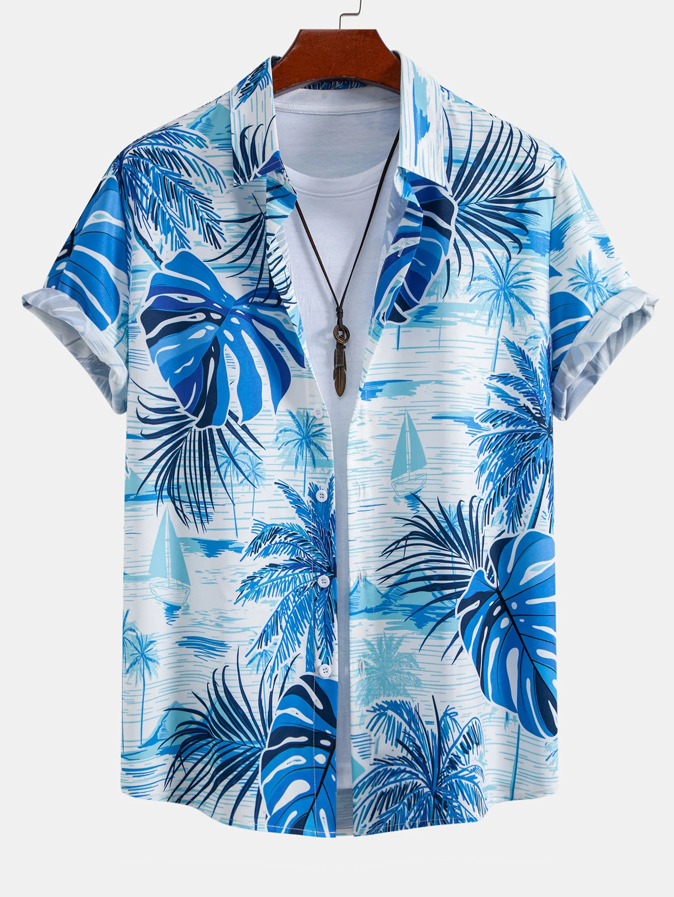 Leaf Island Hemd mit Knopfleiste und Kordelzug-Badeshorts - Image 3