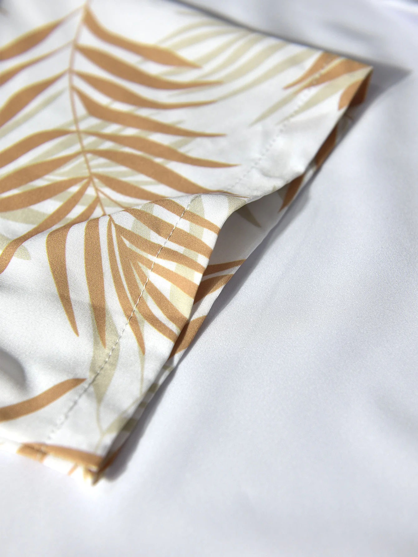 Leaf Print Button Up Shirt & Swim Shorts - Image 9