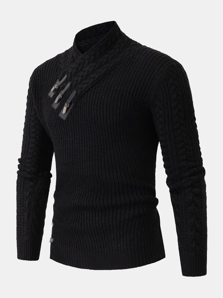 Leder Schnallen Rollkragenpullover - Image 2