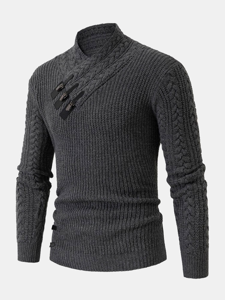 Leder Schnallen Rollkragenpullover - Image 3