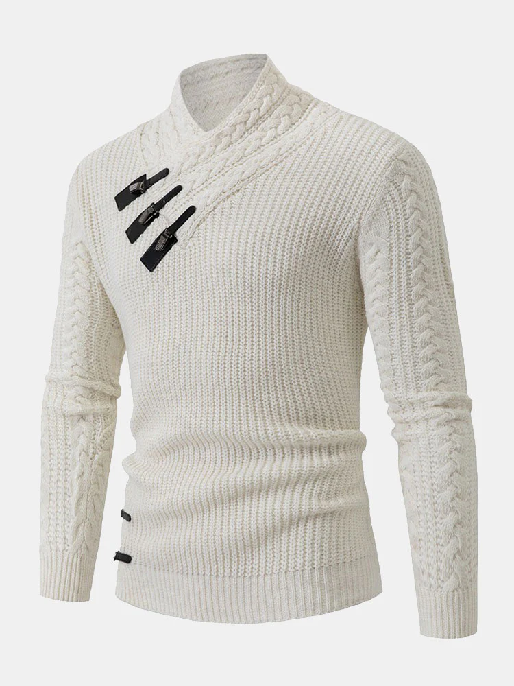 Leder Schnallen Rollkragenpullover - Image 4