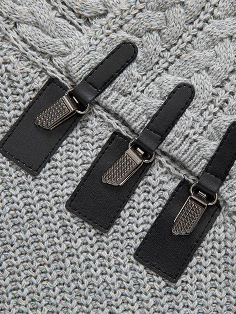 Leder Schnallen Rollkragenpullover - Image 7