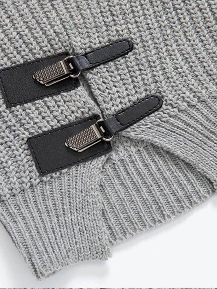 Leder Schnallen Rollkragenpullover - Image 8