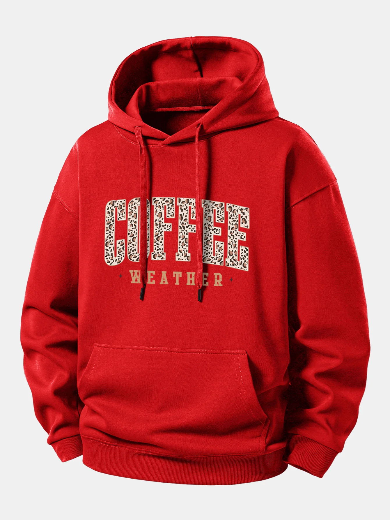 Leopard Coffee Weather Print Relax Fit Hoodie - Image 11
