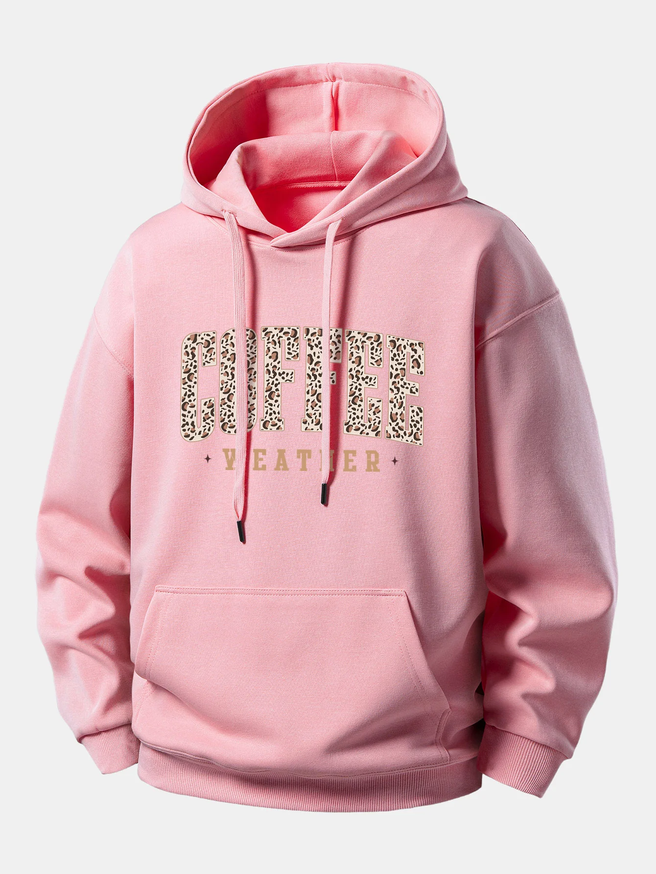 Leopard Coffee Weather Print Relax Fit Hoodie - Image 3