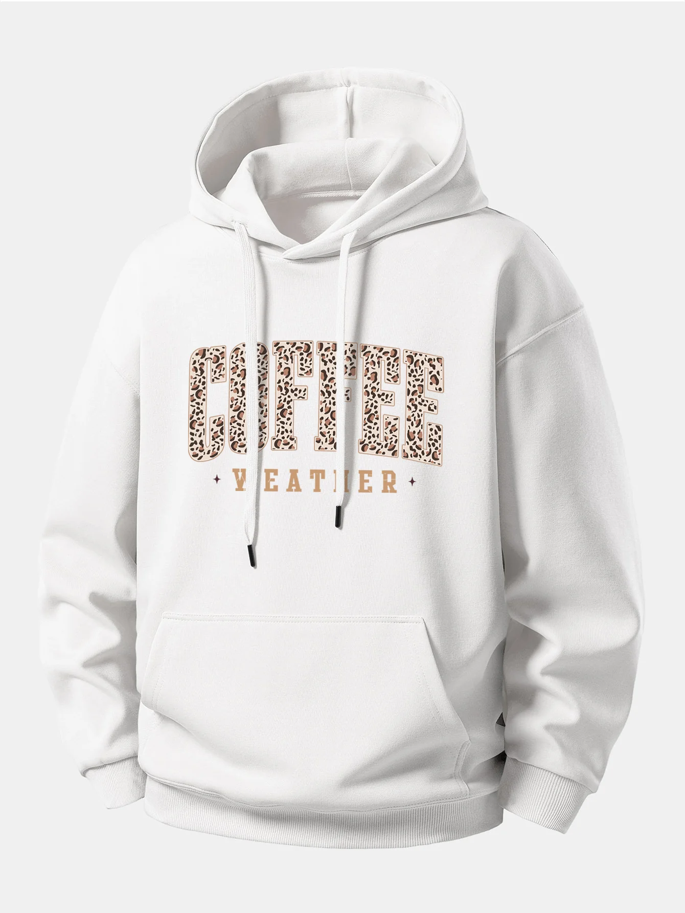 Leopard Coffee Weather Print Relax Fit Hoodie - Image 4