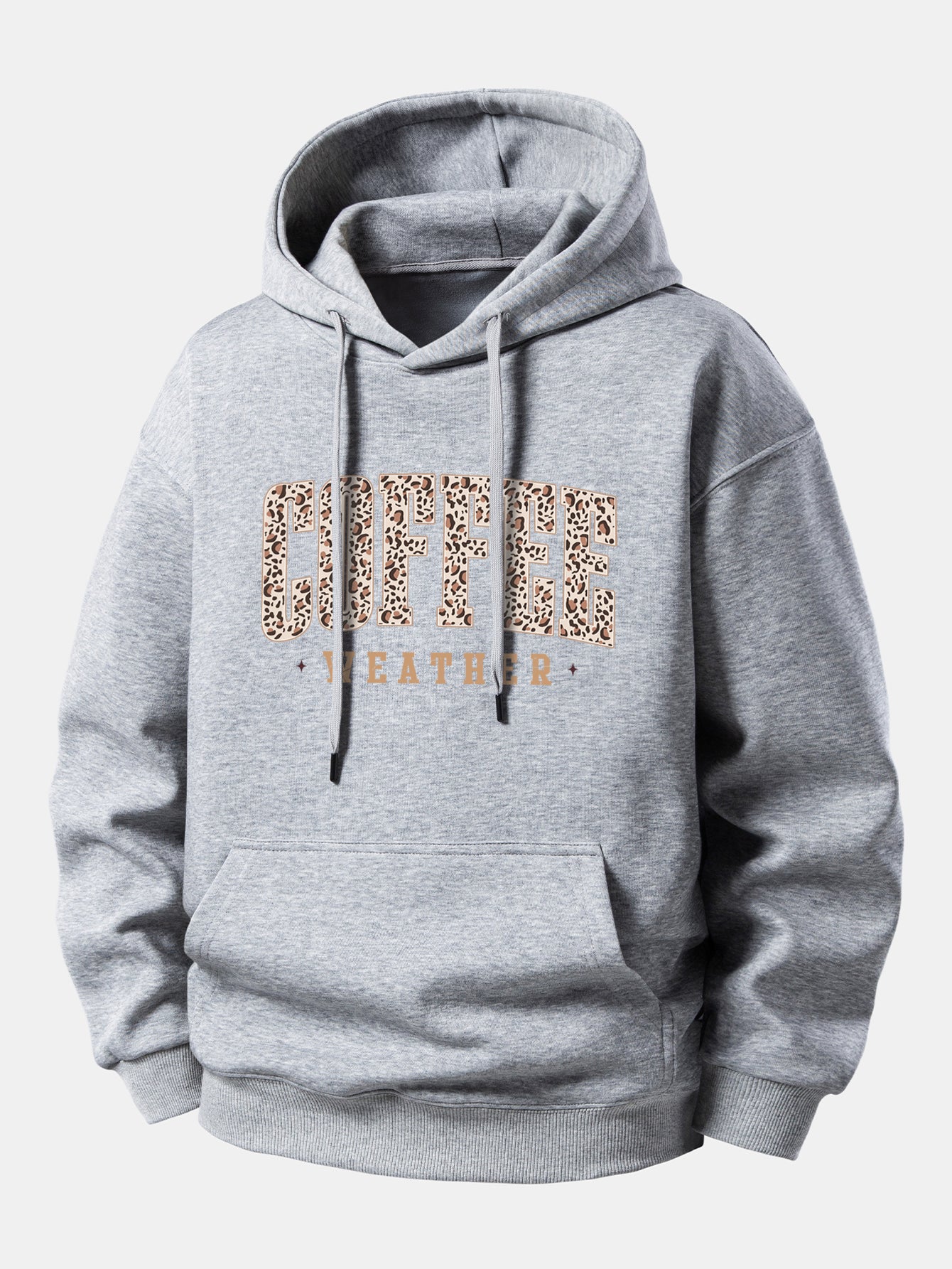 Leopard Coffee Weather Print Relax Fit Hoodie - Image 5