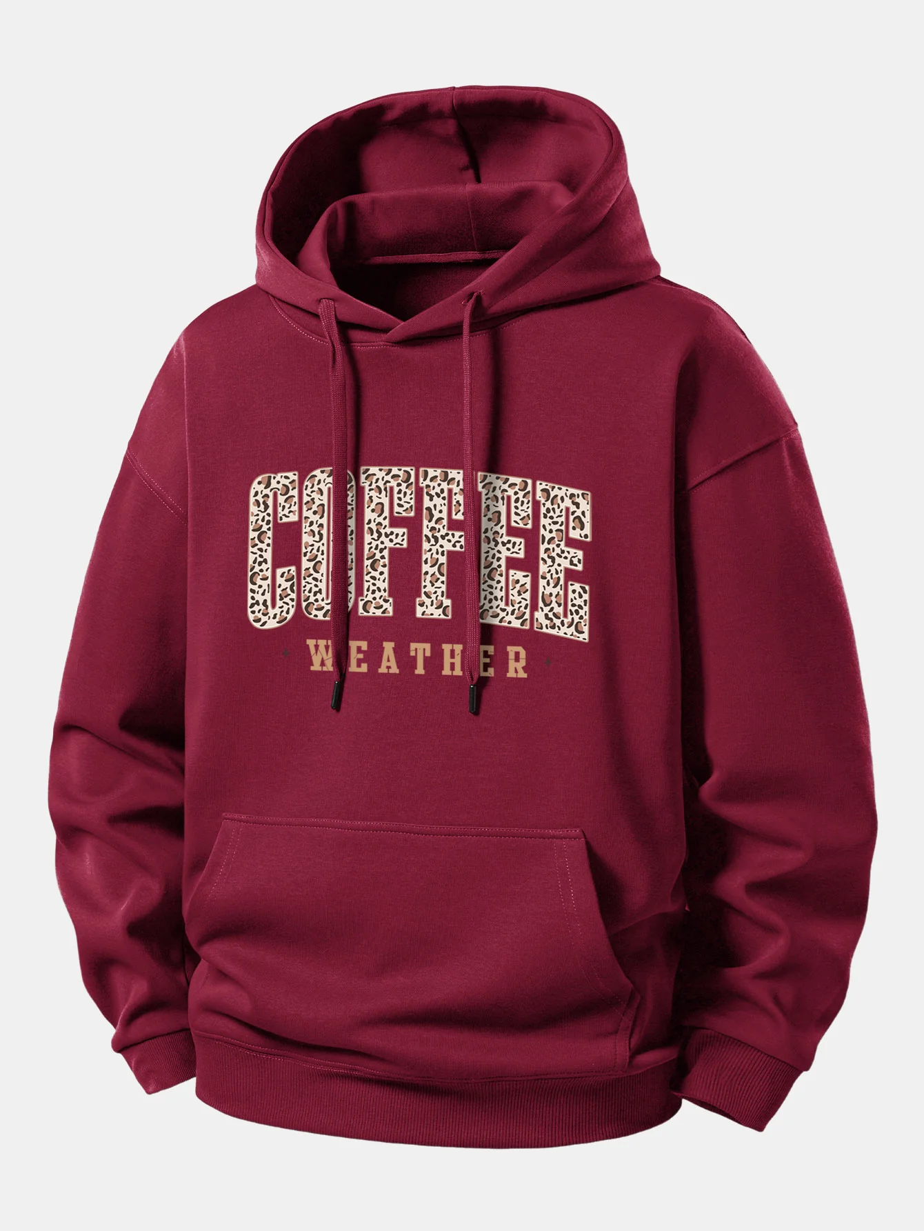 Leopard Coffee Weather Print Relax Fit Hoodie - Image 6