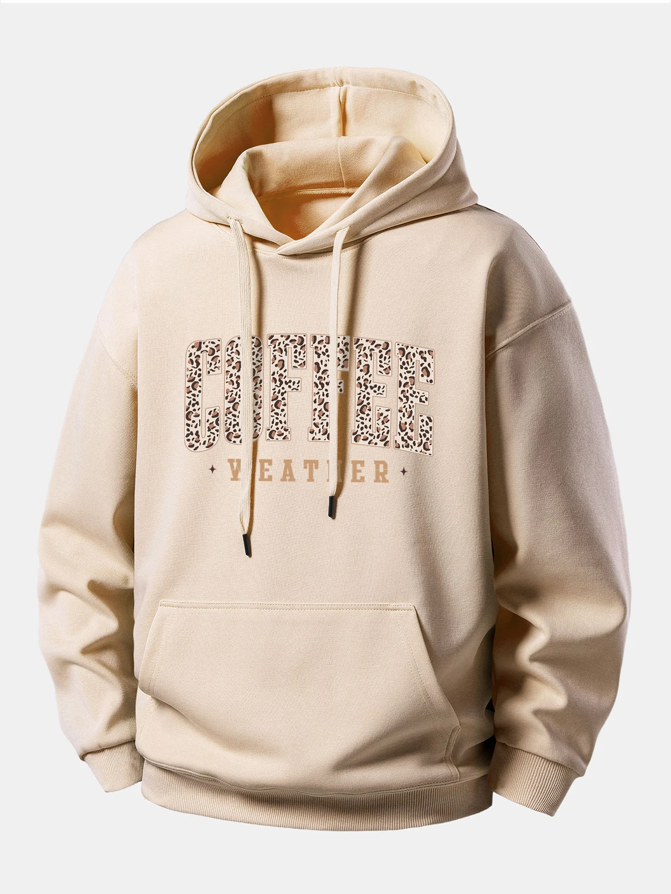 Leopard Coffee Weather Print Relax Fit Hoodie - Image 7