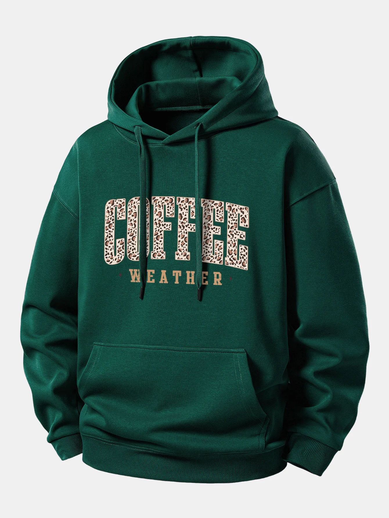 Leopard Coffee Weather Print Relax Fit Hoodie - Image 8