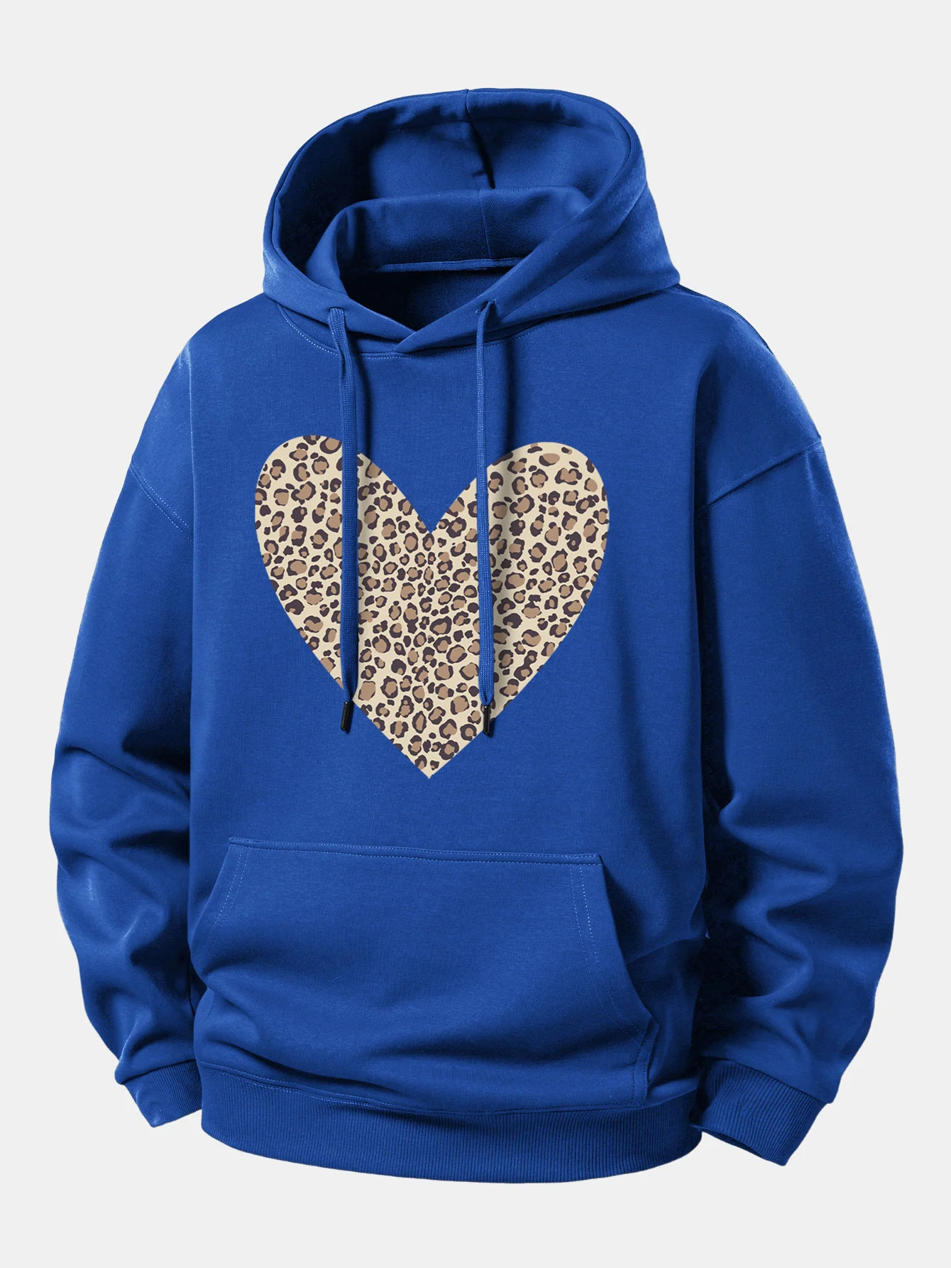 Leopard Heart Print Relax Fit Hoodie - Image 10