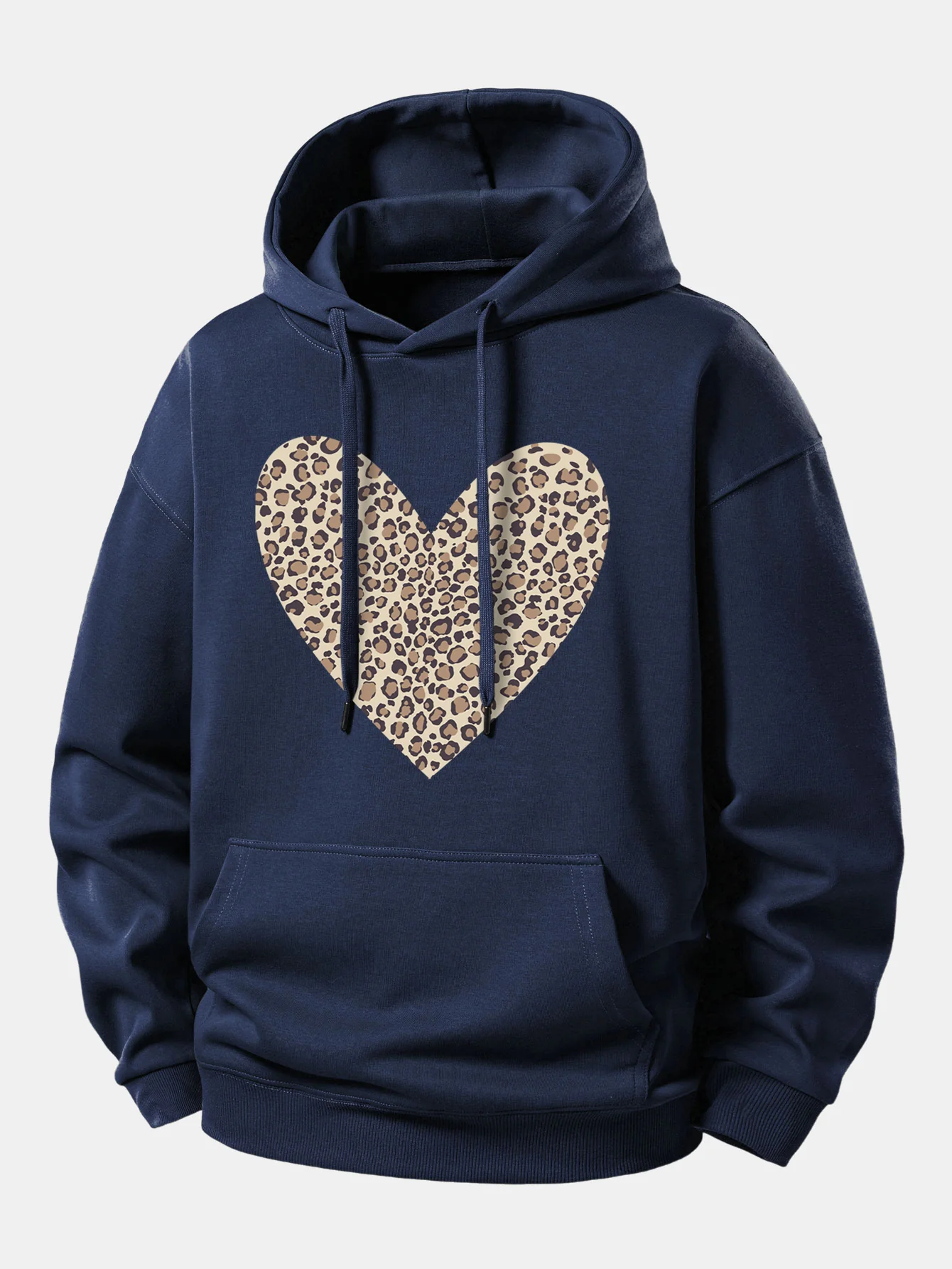 Leopard Heart Print Relax Fit Hoodie - Image 9