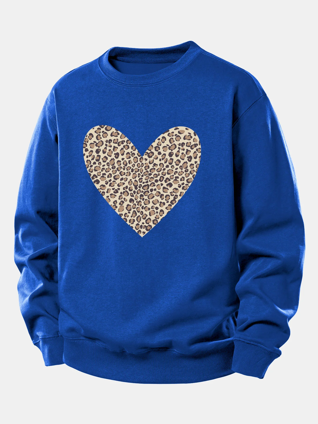 Leopard Heart Print Relax Fit Sweatshirt - Image 11