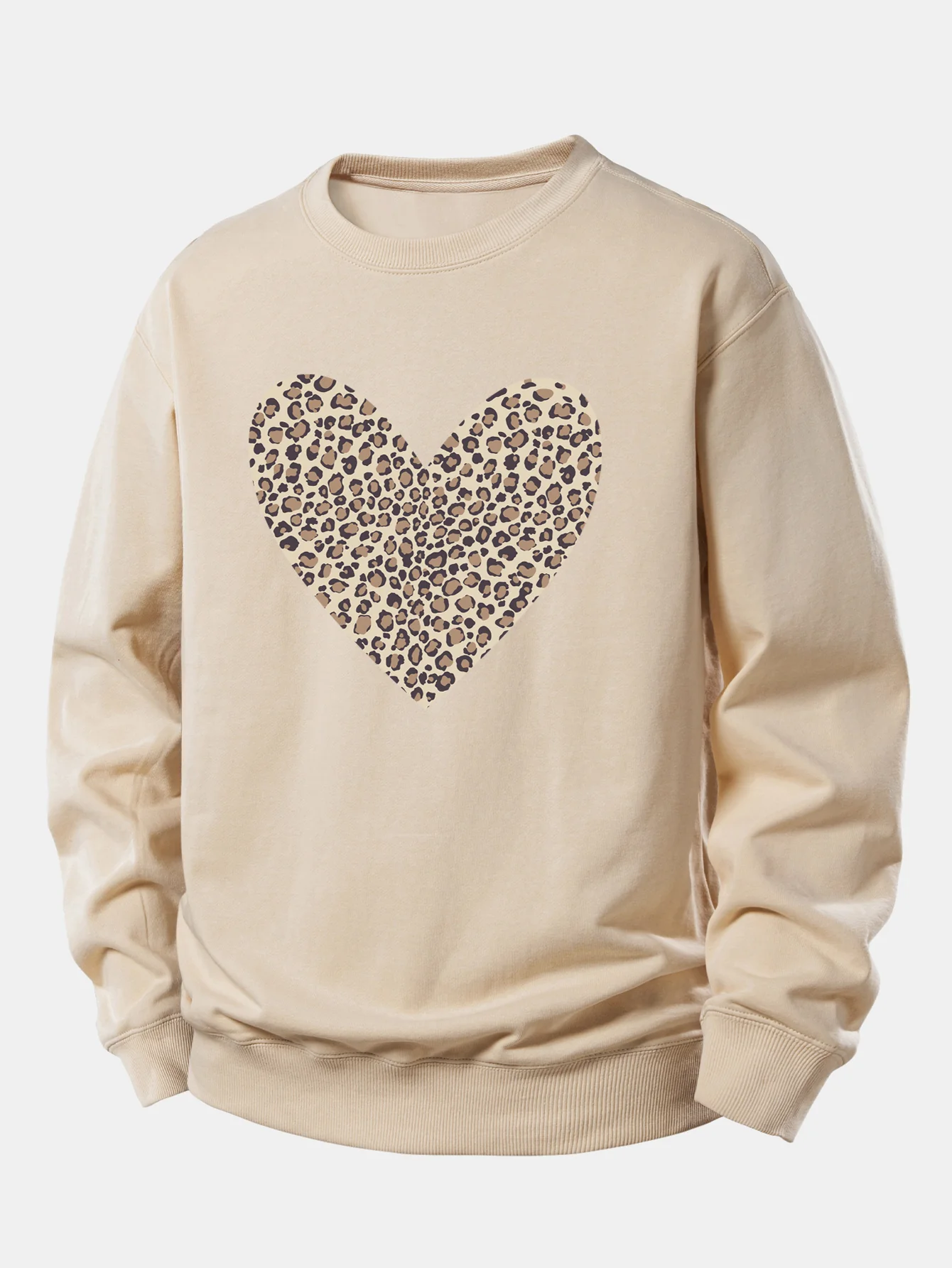 Leopard Heart Print Relax Fit Sweatshirt - Image 4