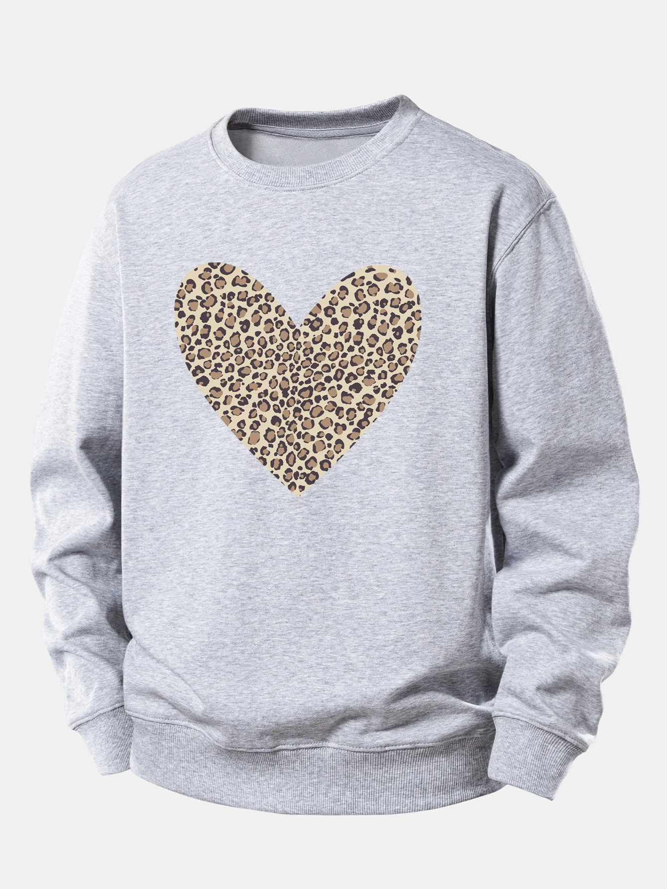 Leopard Heart Print Relax Fit Sweatshirt - Image 5