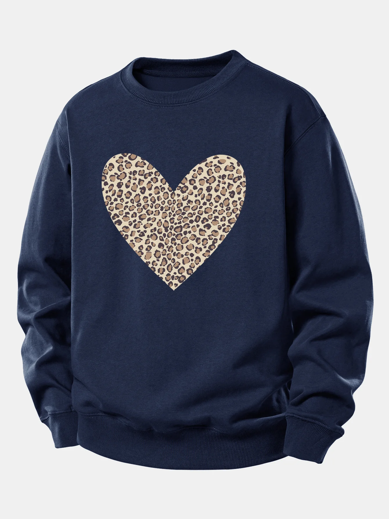Leopard Heart Print Relax Fit Sweatshirt - Image 6