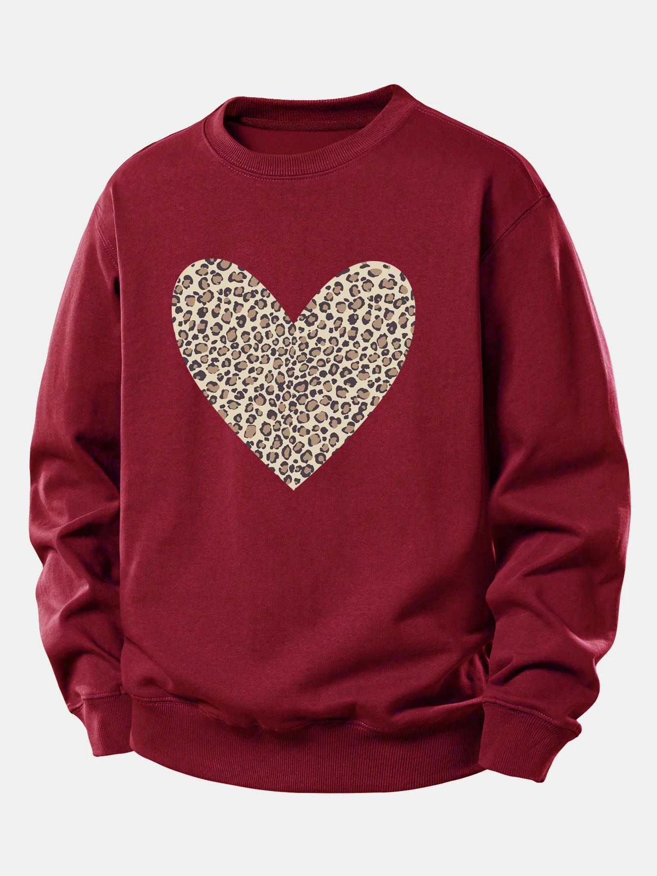 Leopard Heart Print Relax Fit Sweatshirt - Image 7