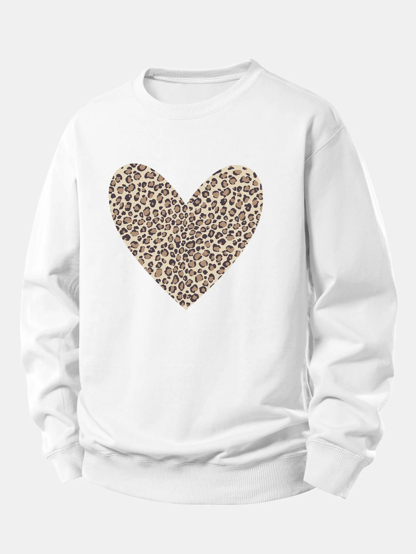 Leopard Heart Print Relax Fit Sweatshirt - Image 8