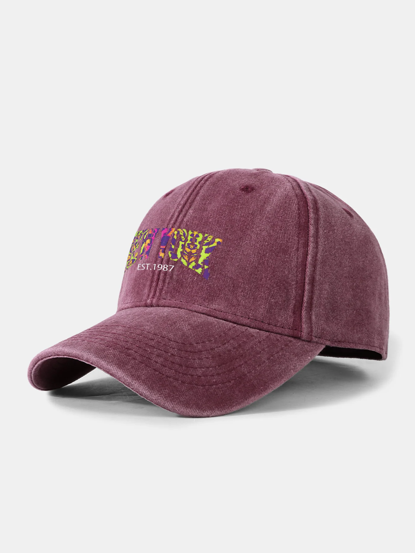 Leopard New York Print Washed Baseball Cap - Image 6