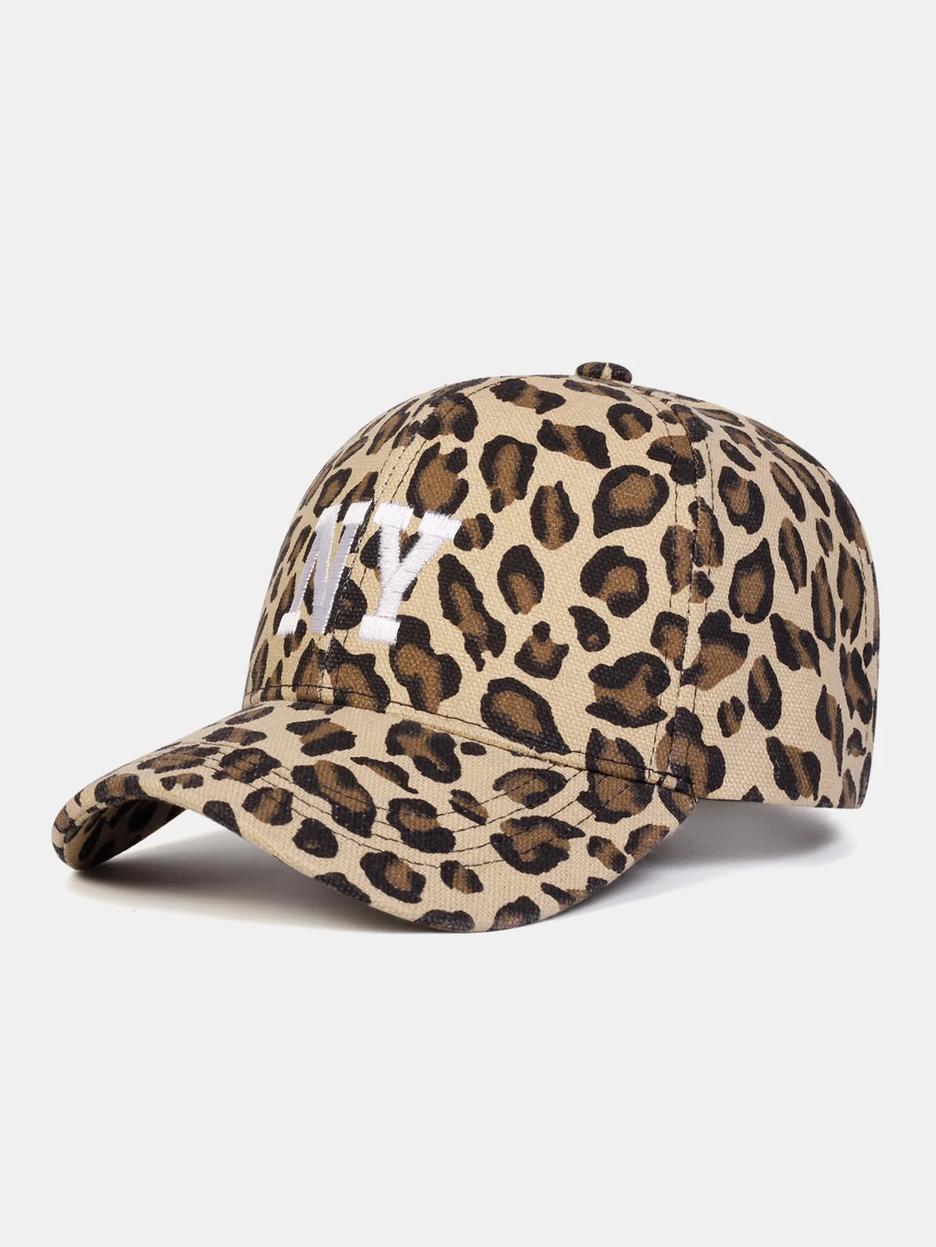 Leopard Print NY Embroidered Baseball Cap - Image 2