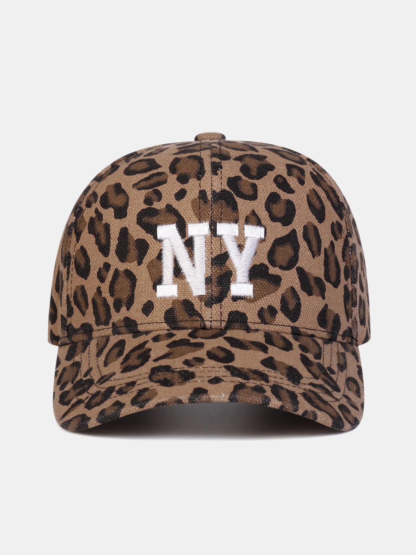 Leopard Print NY Embroidered Baseball Cap - Image 3