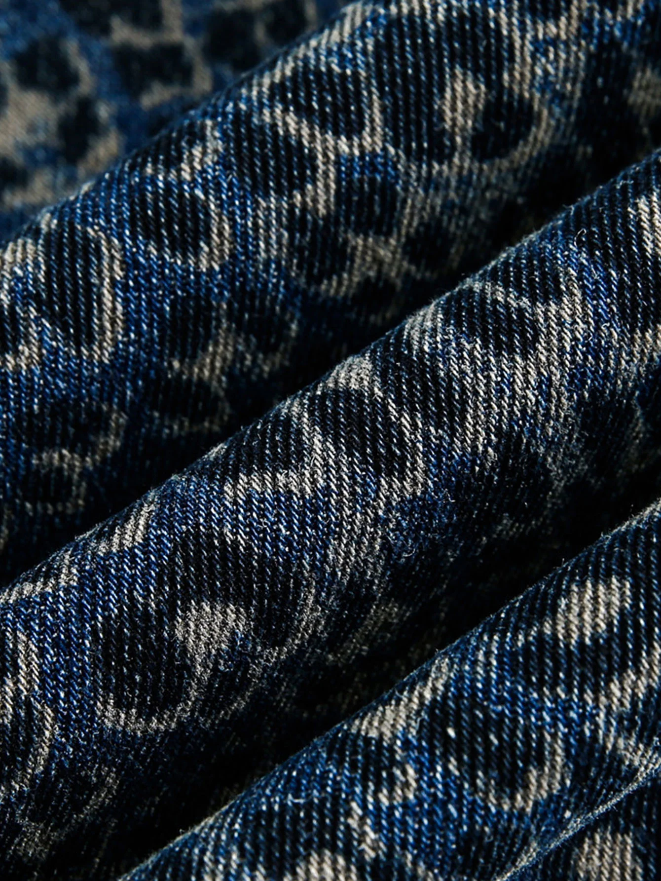 Leopardenmuster gewaschene distressed Denim Baggy-Hose - Image 11