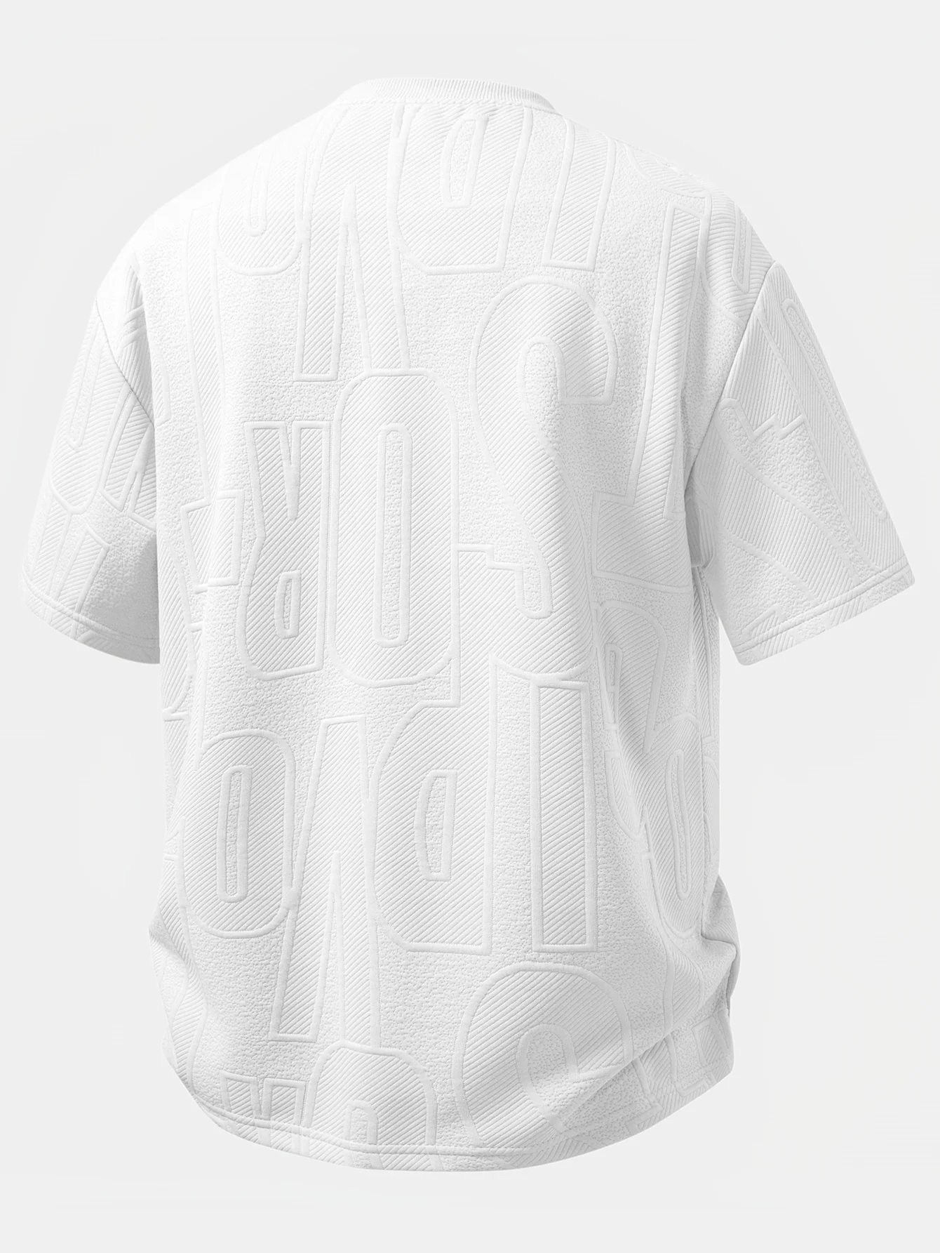 Relax Fit Letter Jacquard Notched Collar T-Shirt - Image 2