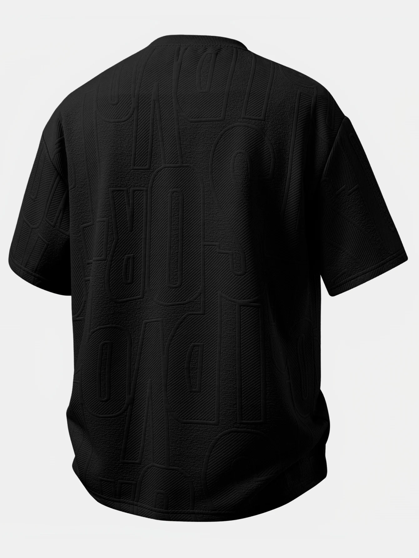 Relax Fit Letter Jacquard Notched Collar T-Shirt - Image 4