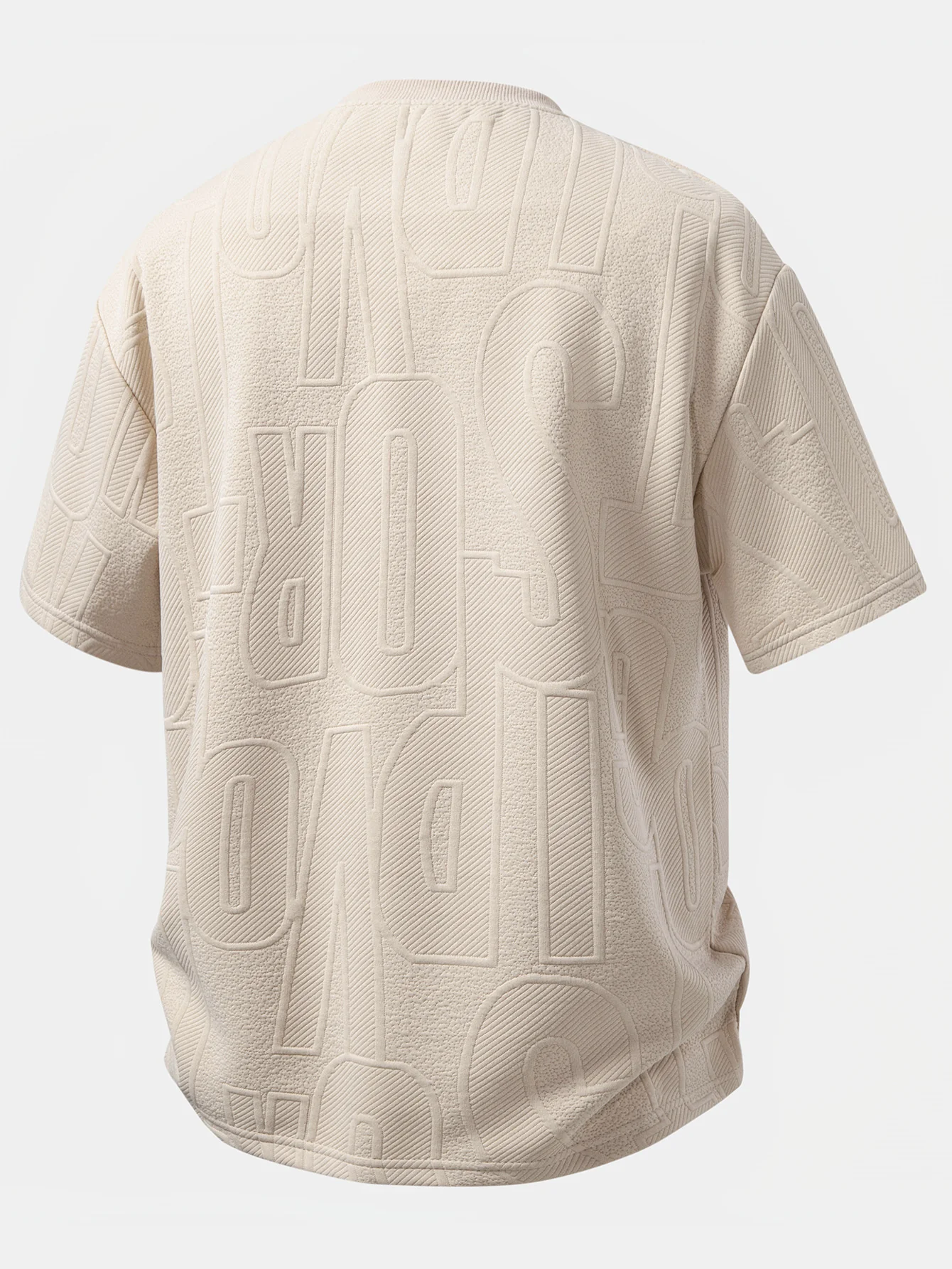 Relax Fit Letter Jacquard Notched Collar T-Shirt - Image 6